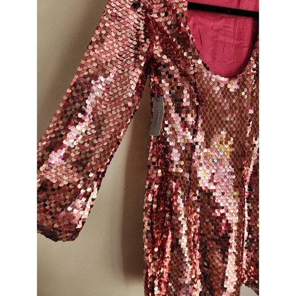 NWT Anthropologie Maeve Long-Sleeve Mock-Neck Sequin Mini Dress Size XS Petite - Picture 9 of 11